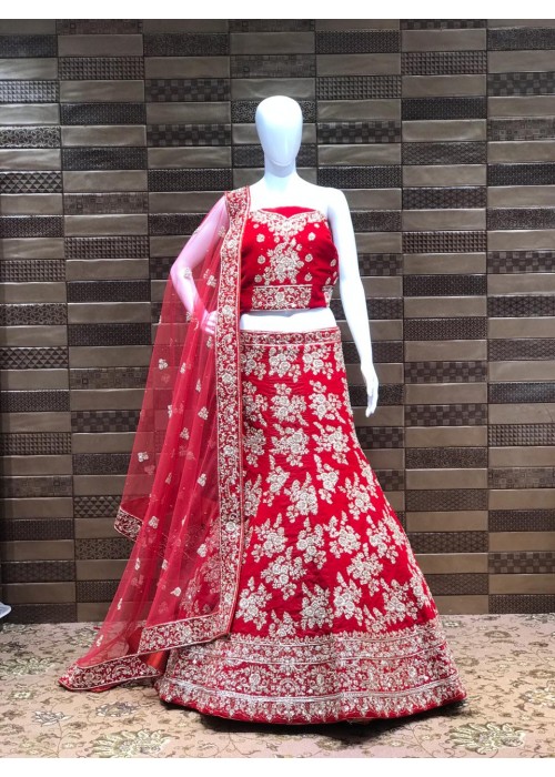 Speechless Lehanga Choli in Red velvet For Wedding Wear 
